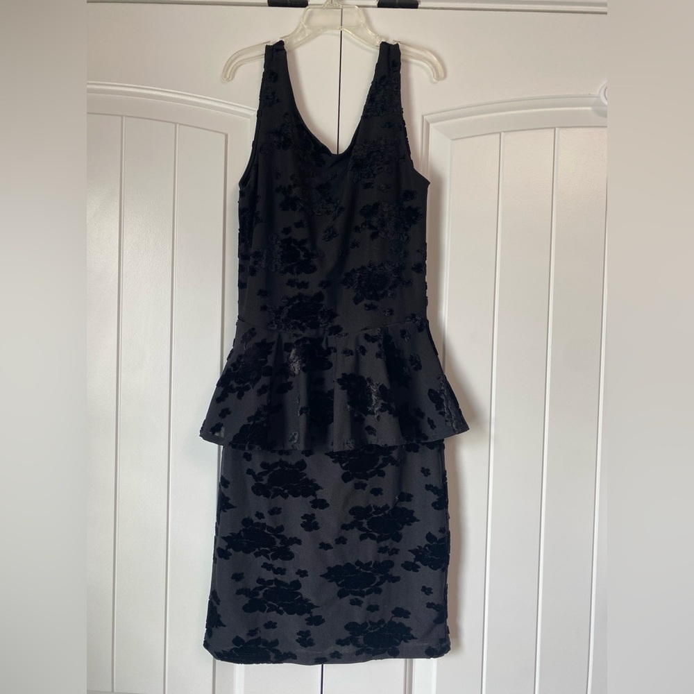 Black peplum dress, size S
